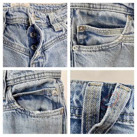 Free People We The Free Button Fly Lighter Wash Straight Leg Jeans Size 26 - Picture 10 of 15